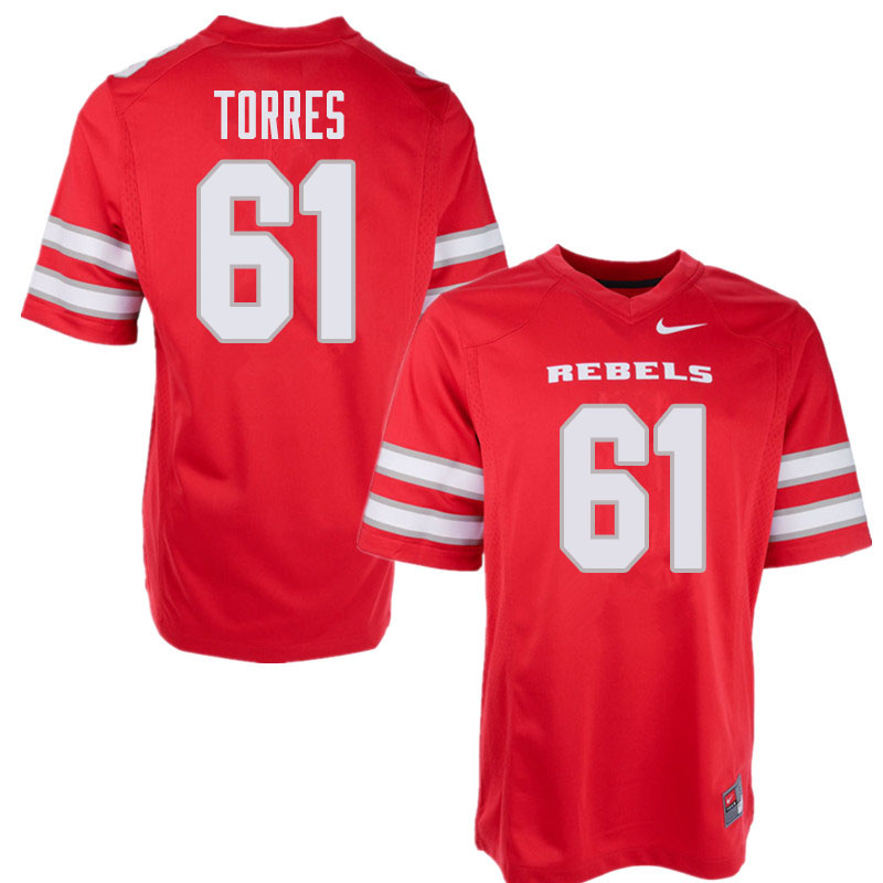 Men's UNLV Rebels #61 Angel Torres College Football Jerseys Sale-Red
